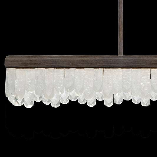 48-Inch Crystal Glass LED Pendant Light / Gold