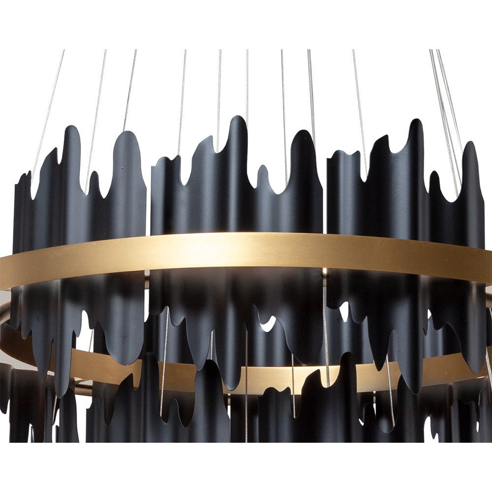 Black and Gold Sculptural Chandelier