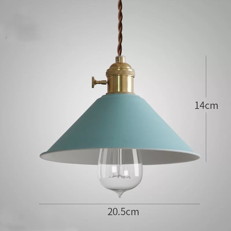 Colourful Copper Nordic Pendant Light / Yellow / Edison bulb