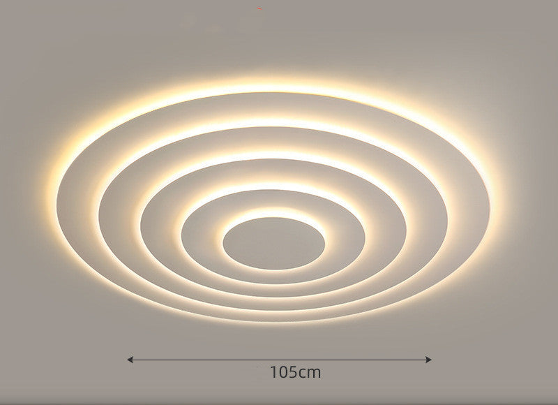 Modern Round Iron LED Ceiling Light / Tricolor dimming / 105cm