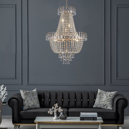 10-Light Gold K9 Crystal Chandelier / Gold
