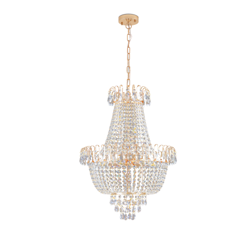 10-Light Gold K9 Crystal Chandelier