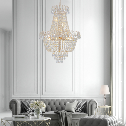 10-Light Gold K9 Crystal Chandelier
