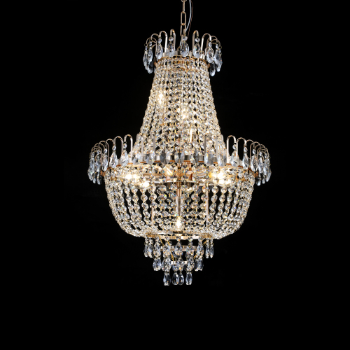 10-Light Gold K9 Crystal Chandelier