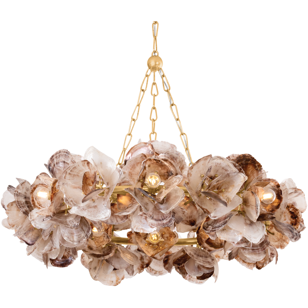 14-Light Oyster Shell Gold Chandelier / Default Title