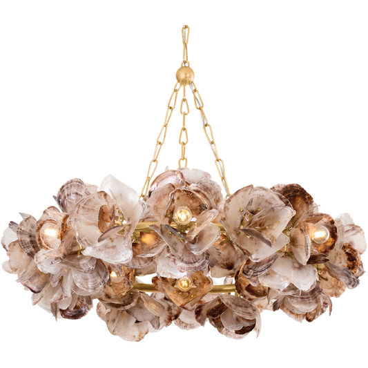 14-Light Oyster Shell Gold Chandelier / Default Title