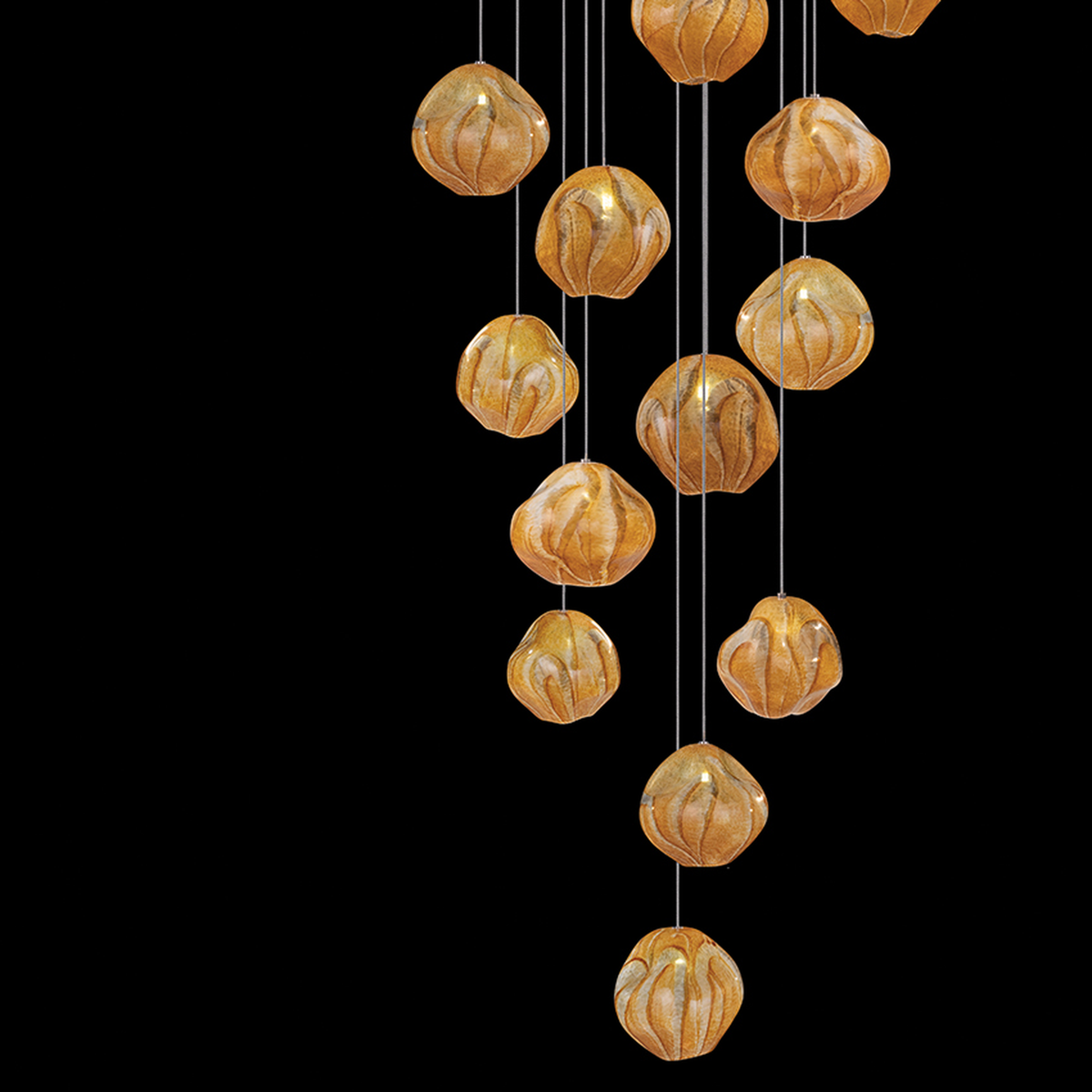 19-Inch Hand-Blown Glass Pendant Light