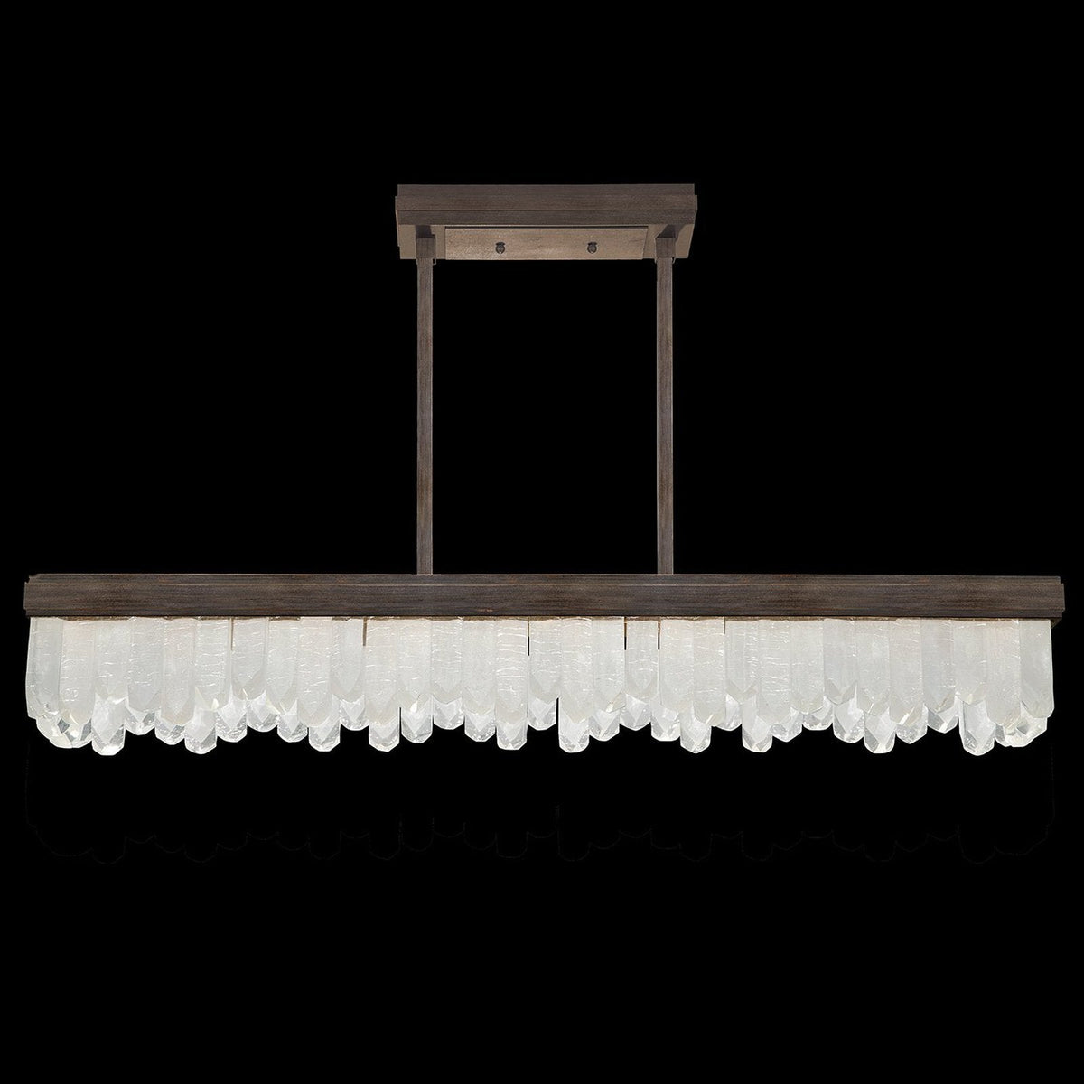48-Inch Crystal Glass LED Pendant Light / Bronze