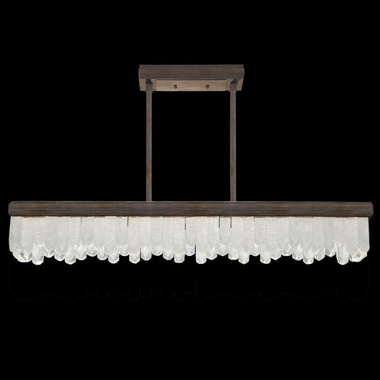 48-Inch Crystal Glass LED Pendant Light / Bronze