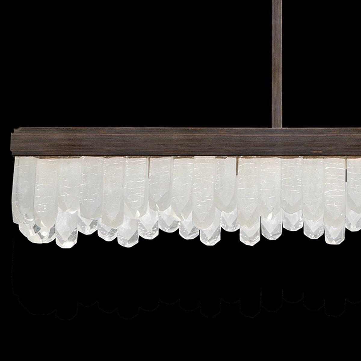 48-Inch Crystal Glass LED Pendant Light / Gold