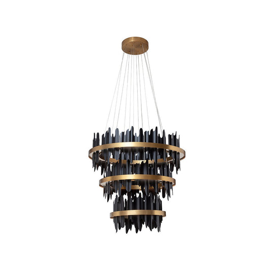 Black and Gold Sculptural Chandelier / Large