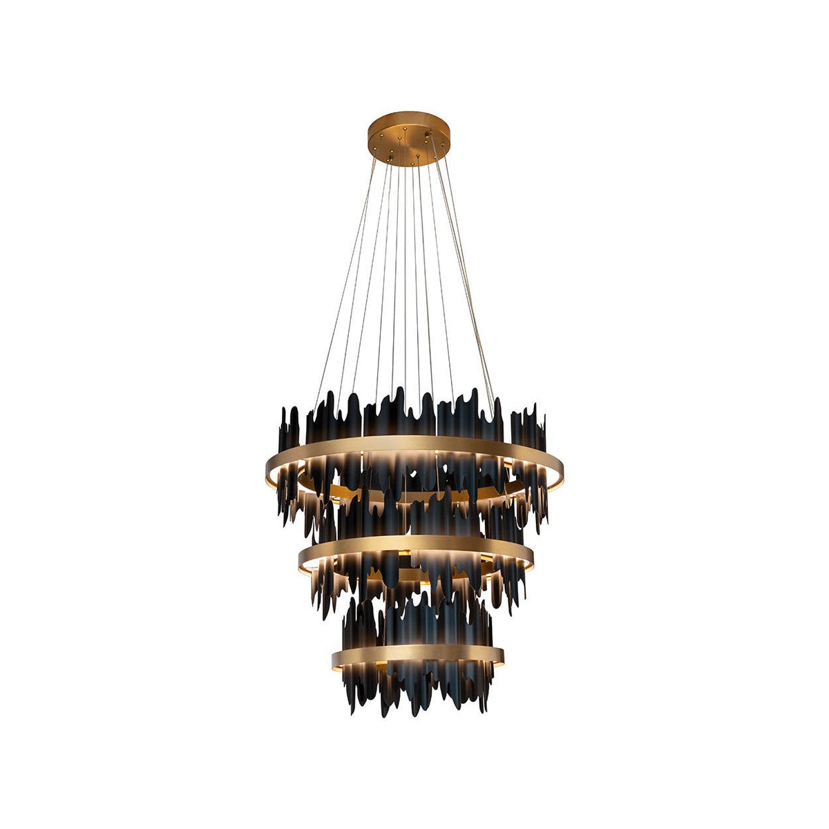 Black and Gold Sculptural Chandelier / Small