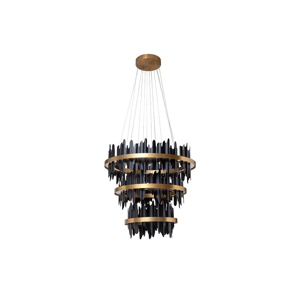 Black and Gold Sculptural Chandelier