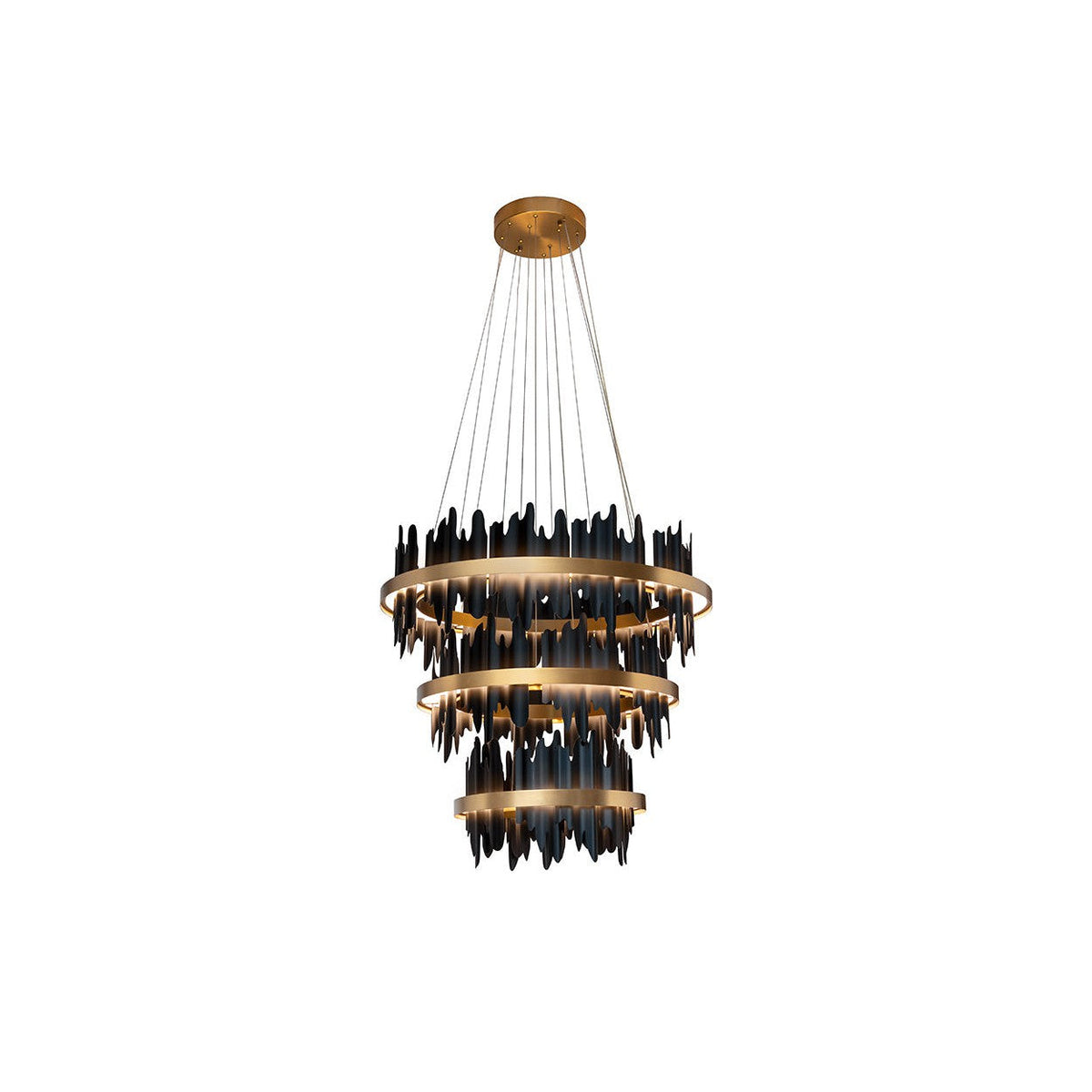 Black and Gold Sculptural Chandelier