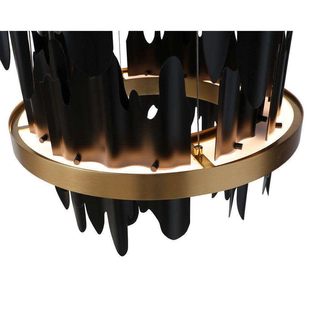 Black and Gold Sculptural Chandelier