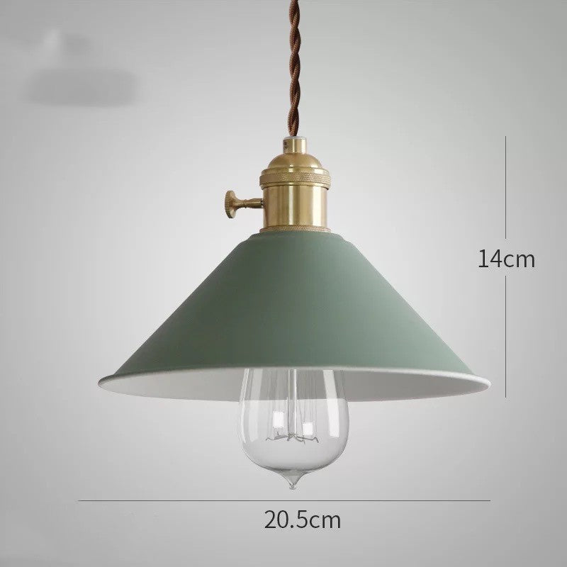 Colourful Copper Nordic Pendant Light / Red / Led bulb