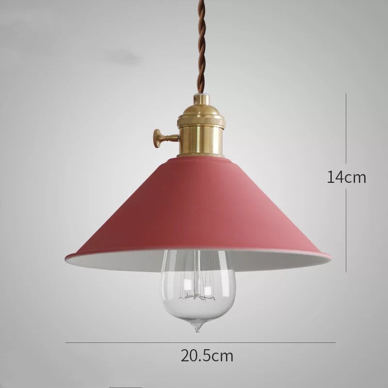 Colourful Copper Nordic Pendant Light / Red / Edison bulb