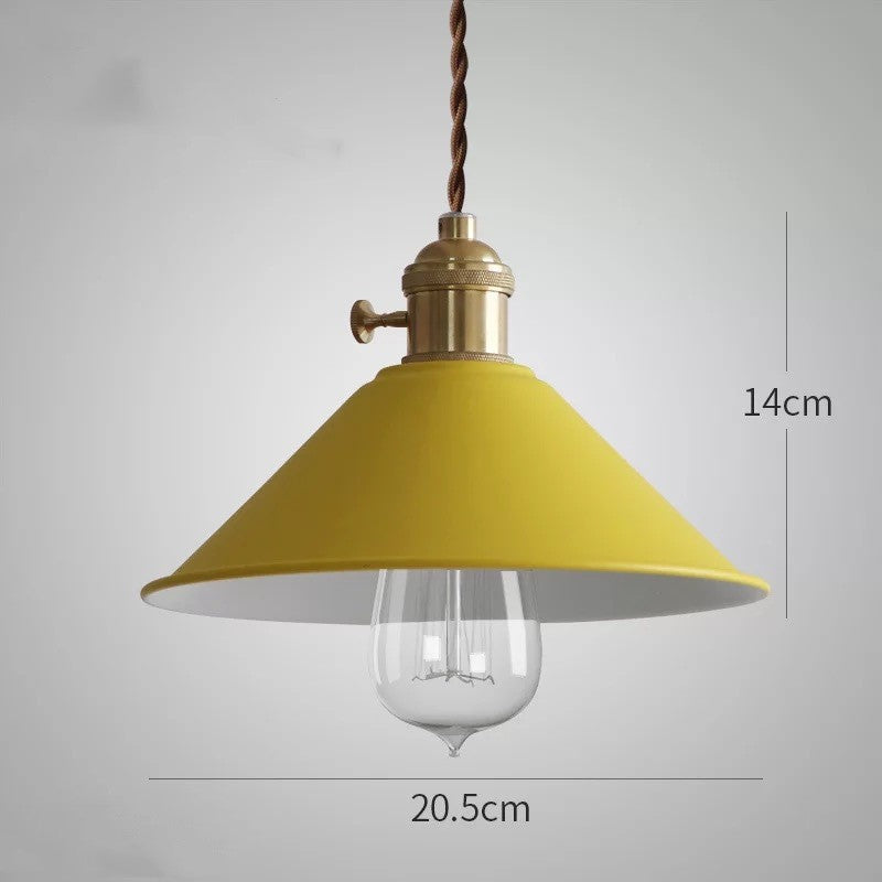 Colourful Copper Nordic Pendant Light / Yellow / Led bulb