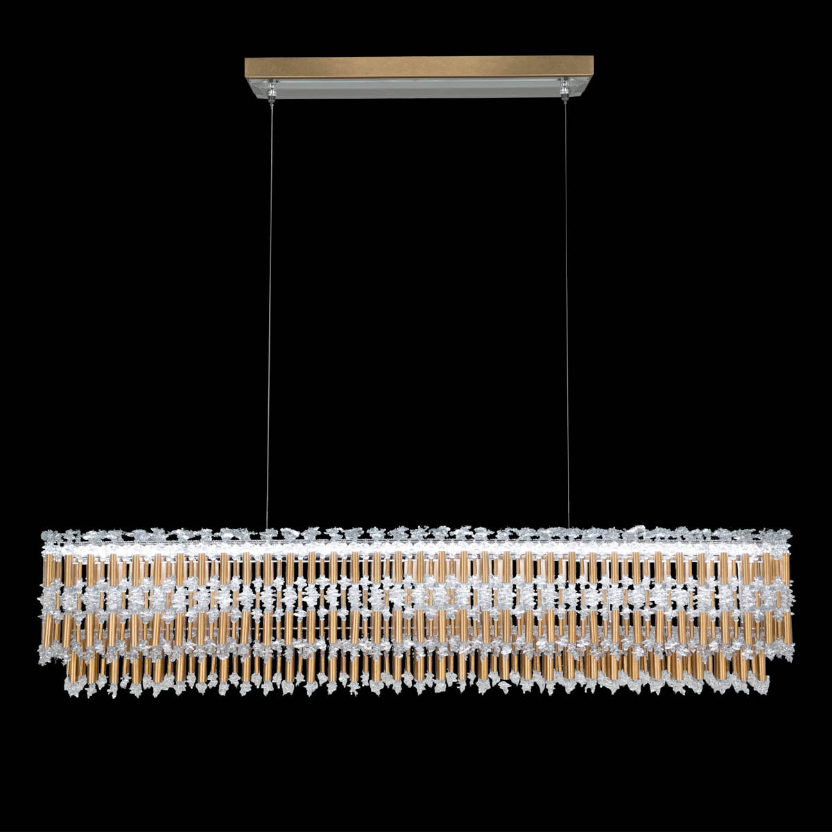 Crystal Linear LED Pendant Light / Heirloom Gold