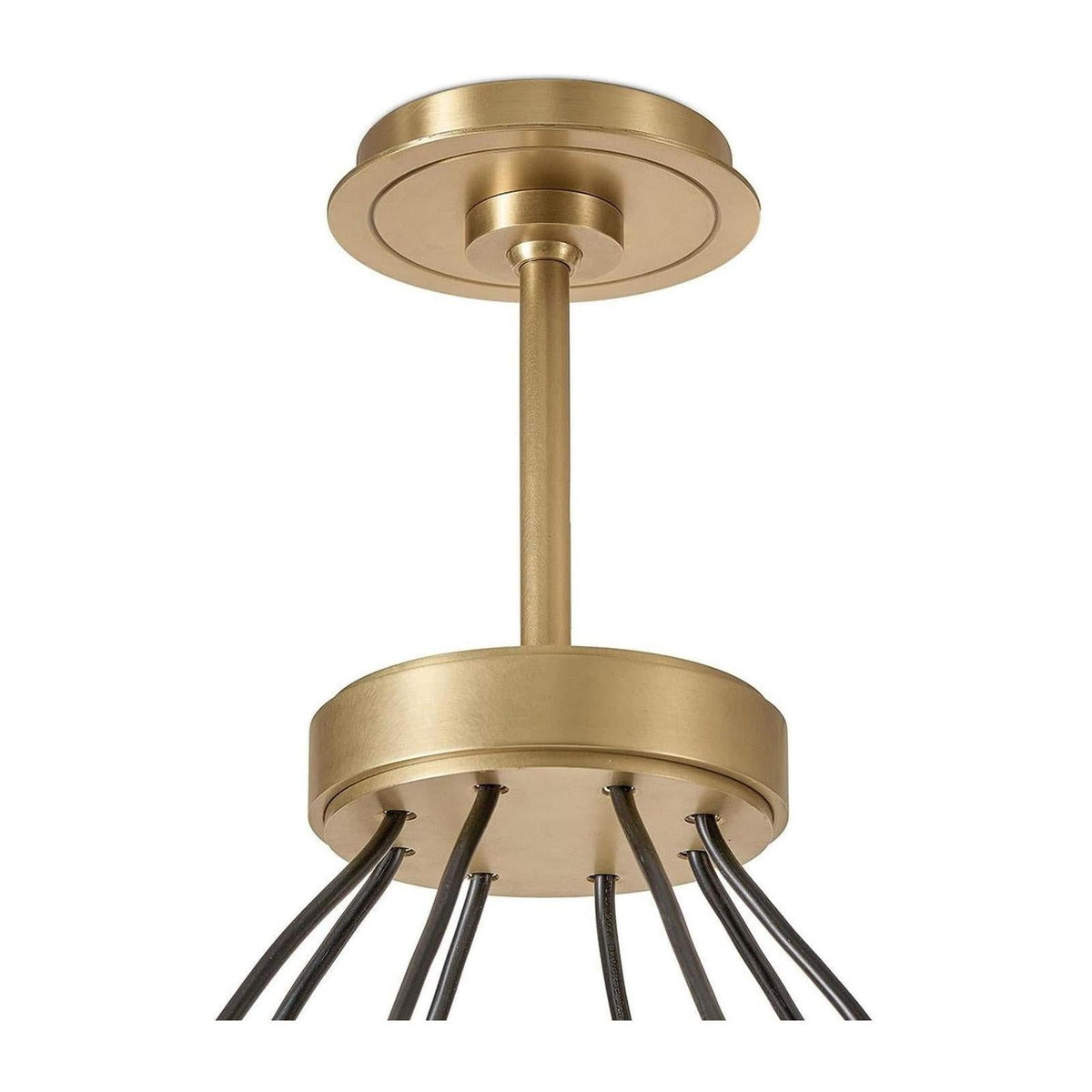 Eight-Pillar Opal Glass Chandelier / Polished Nickel