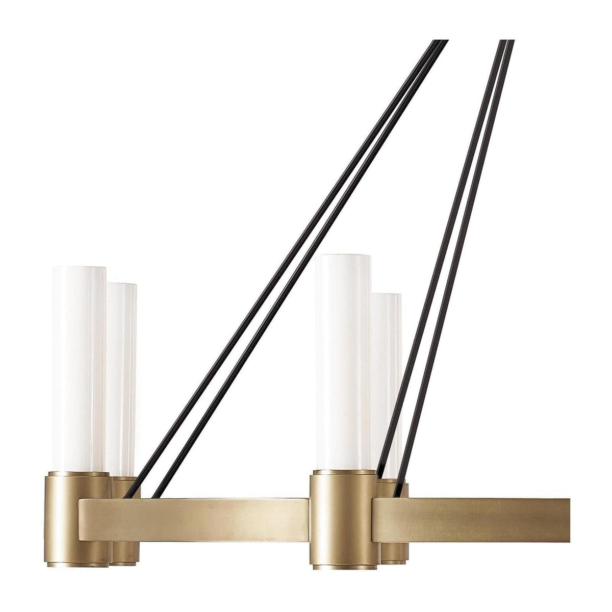 Eight-Pillar Opal Glass Chandelier
