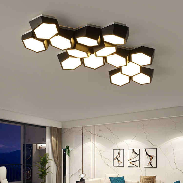 Modern Iron Acrylic LED Ceiling Light / Neutral Light / Black / 3 Heads