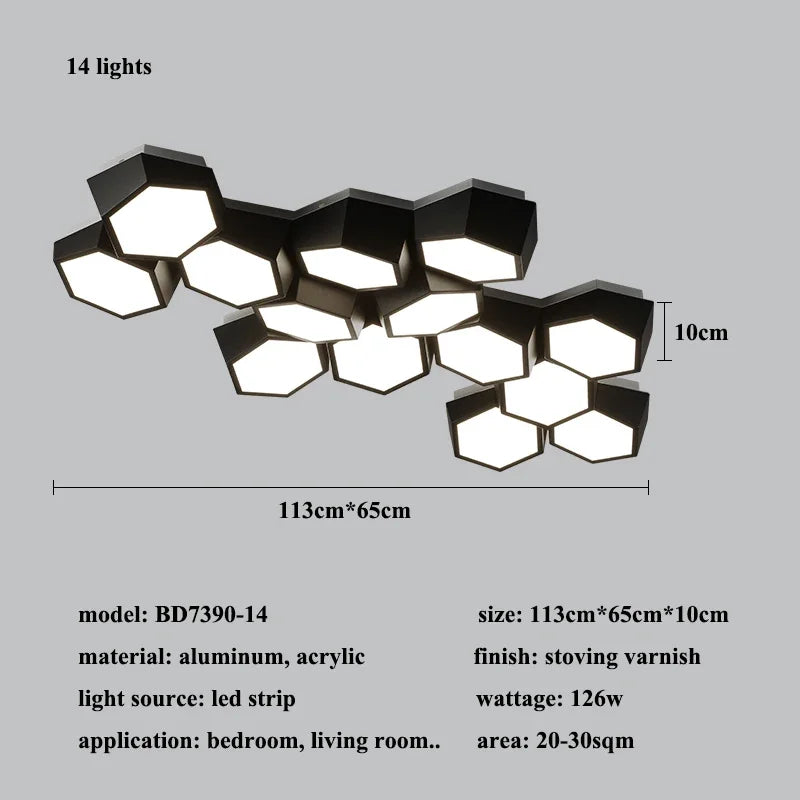 Modern Iron Acrylic LED Ceiling Light / Neutral Light / White / 3 Heads