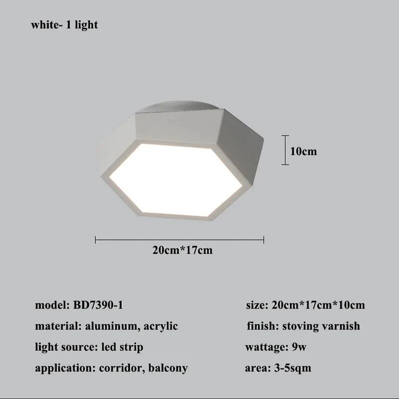 Modern Iron Acrylic LED Ceiling Light / Neutral Light / White / 6 Heads