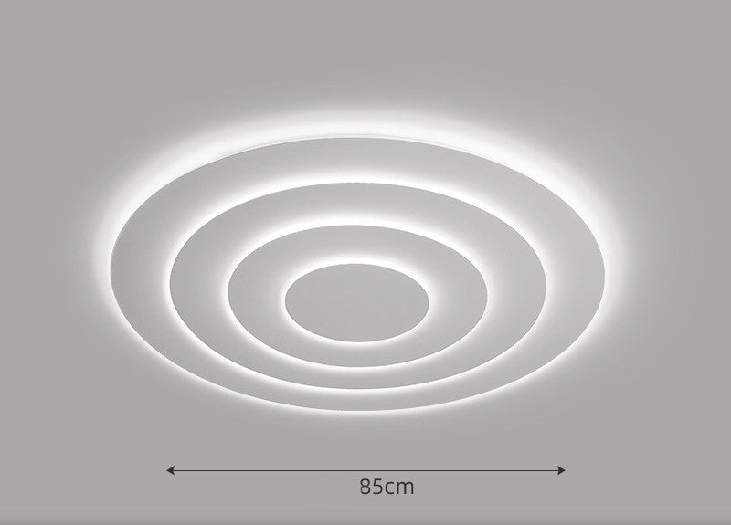 Modern Round Iron LED Ceiling Light / Tricolor dimming / 45cm
