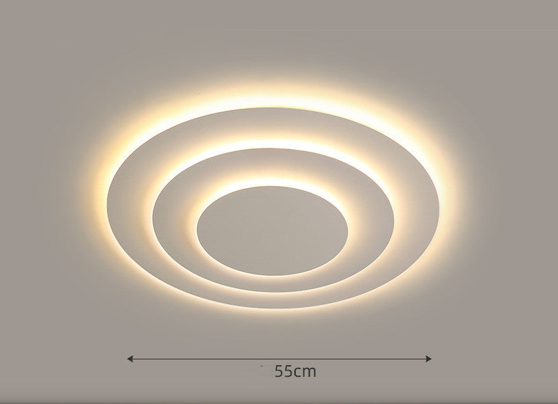 Modern Round Iron LED Ceiling Light / Tricolor dimming / 85cm