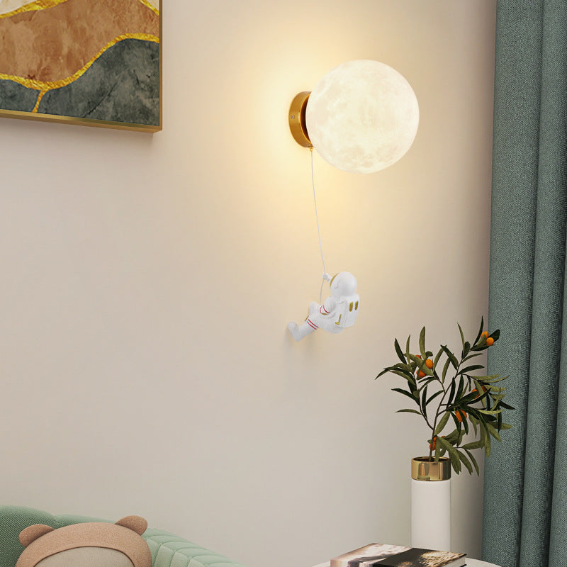 Moon and Planet Decorative Wall Light / With 12W Warm Light / Yellow Mars Diameter 15cm