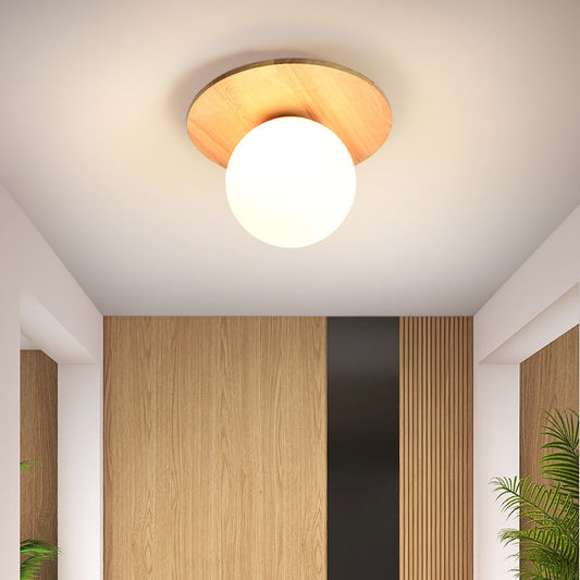 Nordic Log-Style LED Ceiling Light / White Light