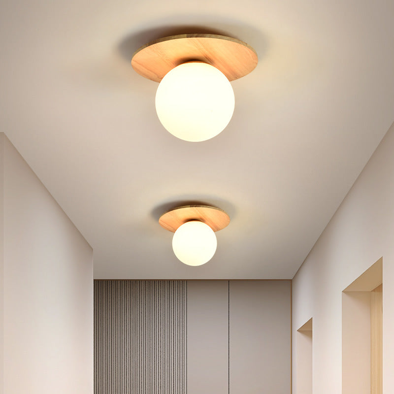 Nordic Log-Style LED Ceiling Light / Warm Light