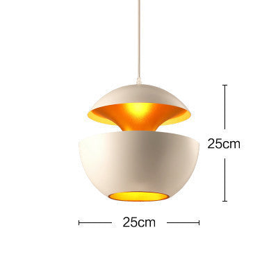 Single-Head Aluminum LED Pendant Light / Black small / With light