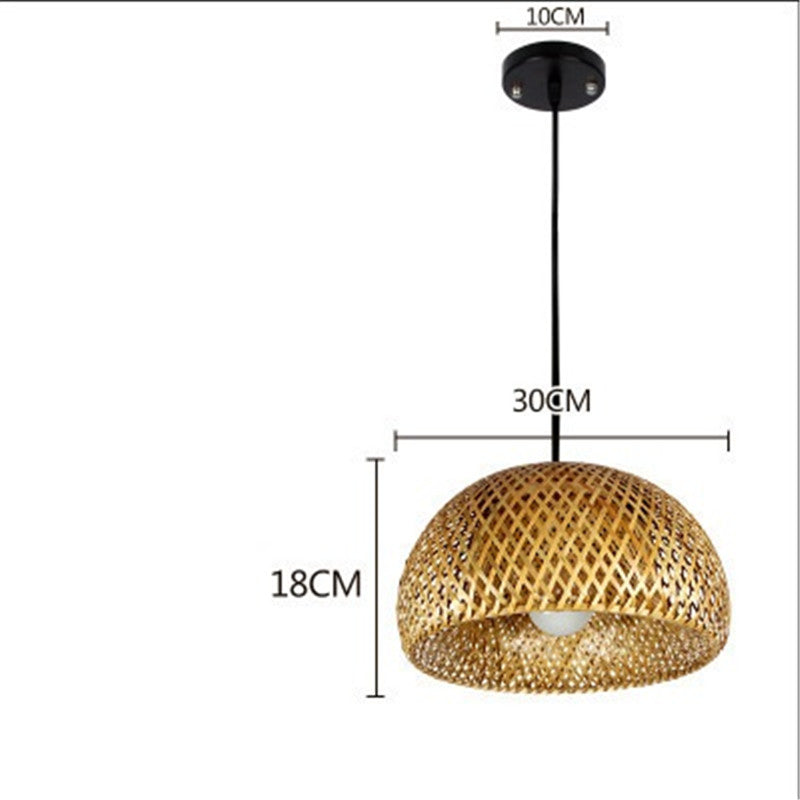 Three-Light Bamboo Pendant Light