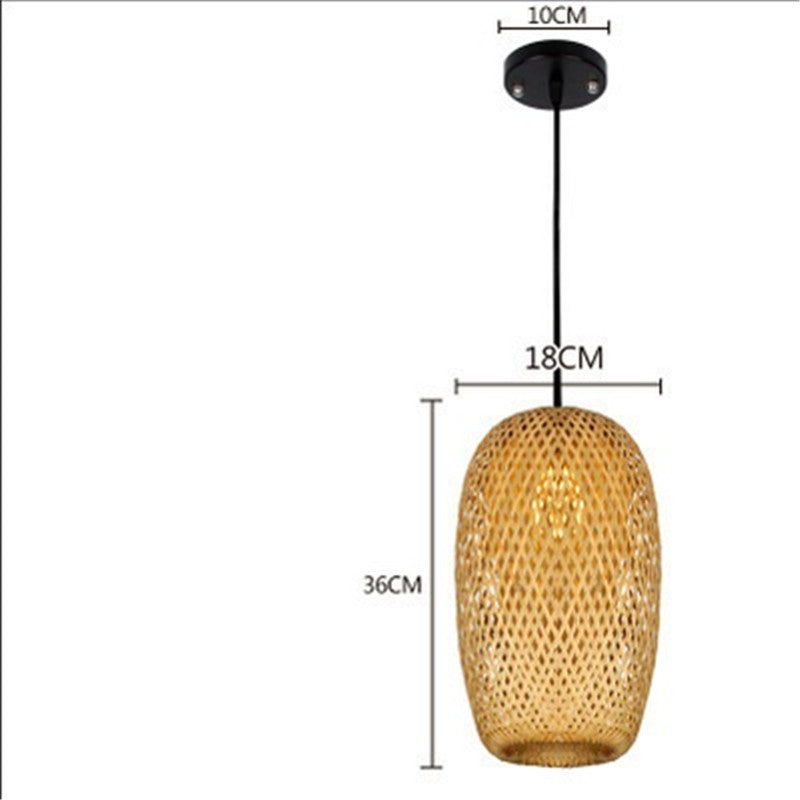 Three-Light Bamboo Pendant Light